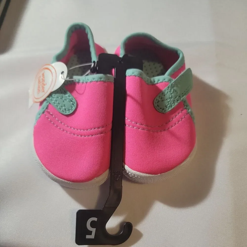 Wonder Nation Infants sz 5 Water Girls Beach Shoes Pink NWT Hook N Loop